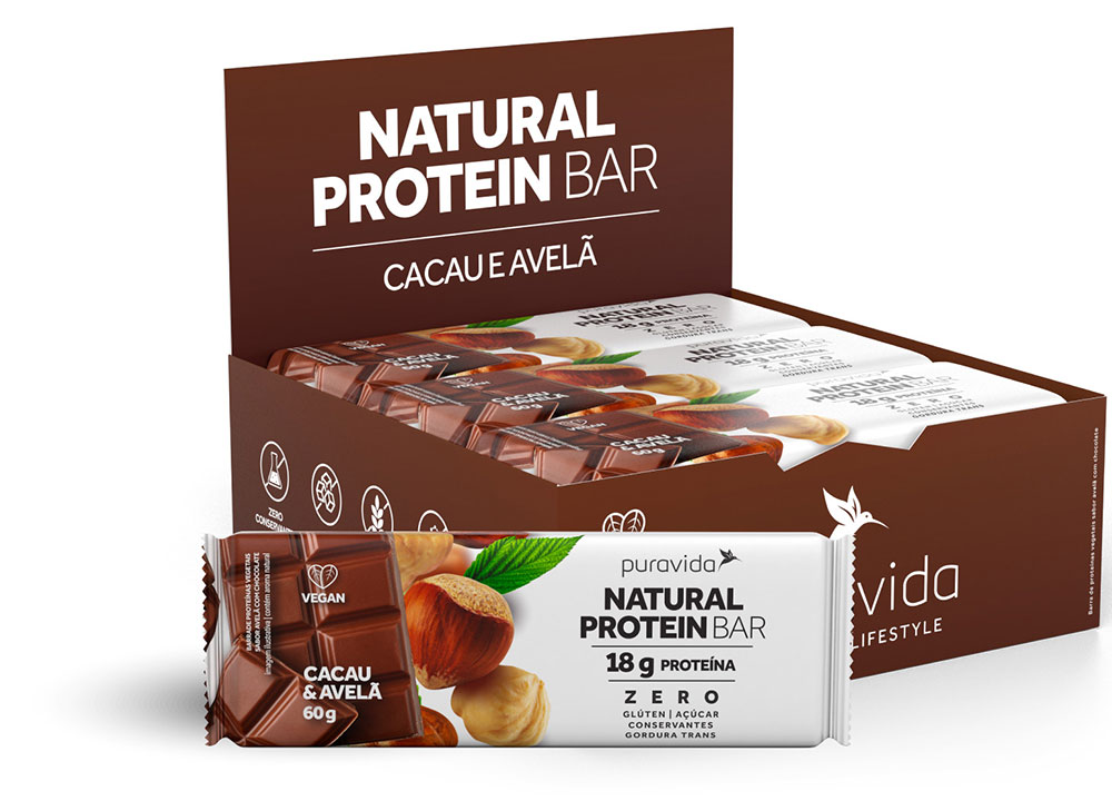 Natural Protein Bar (Cx c/ 12 Unidades de 60g) Pura Vida Corpo